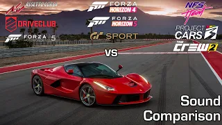 Ferrari LaFerrari Sound Comparison in 9 Racing Games