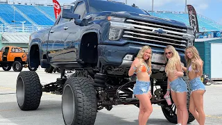 This HUGE 26 Inch Lifted Truck On 42s Sits SIDEWAYS! *Florida Truck Meet