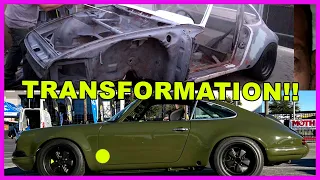 ** SATISFYING TIMELAPSE ** Subaru Swapped Porsche - From Bare Metal to SEMA car in 1 Year!