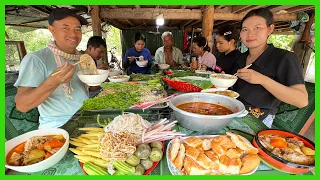 Duck Curry With Khmer Rice Noodle + Hot Fish Soup, Thai Loa Recipe! Ou Sngoud, Mongkol Borey.