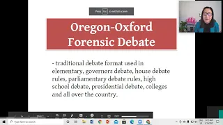 OXFORD-OREGON DEBATE FORMAT