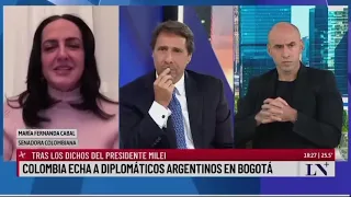 🚨 María Fernanda Cabal habla sobre la relación Milei - Petro en La Nación de Argentina