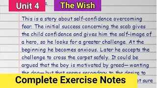 The Wish Exercise | Class 11 English | Questions Answers