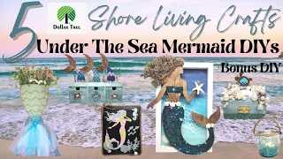 5 *Must See* Dollar Tree Mermaid DIYs || Easy Shore Living Crafts || Under the Sea + Bonus DIY