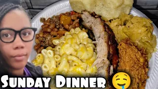 SUNDAY DINNER ON A BUDGET 😄 MAC&CHEESE,FRIED CHICKEN, BAKED BEANS,BBQ RIBS