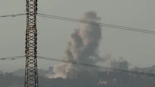 Large plume of smoke rises above northern Gaza as Israeli offensive continues