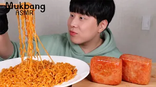 SUB)이거 왜 이렇게 매워요? 틈새볶음면 통스팸 먹방 ASMR SPICY NOODLES  SPAM MUKBANG EATING SOUND