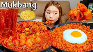 Sub)Real Mukbang- Spicy Stir-Fried Octopus, Tripe, Shrimp 🔥Noodles 🍜 Fried Rice 🍳 ASMR KOREAN FOOD