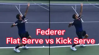 Roger Federer Flat Serve vs Kick Serve (Tennis Serve Comparison)