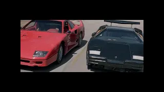 Joshua Tree (1993) Ferrari F40 & Lamborghini Countach edited chase in 4k