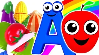 Fruit Songs & Vegetable Rhymes| Learn Fruits & Vegetables Names Compilation with Velcro Toy for Kids