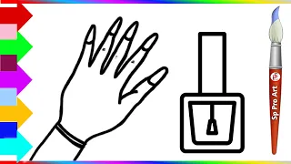 Nail Polish Drawing,Painting, Coloring for kids & Toddlers || How To Draw A Nail Polish #243