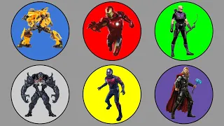 Avengers Superhero ; Iron man vs Venom2, Bumblebee, Thor, Antman, Hawkeye