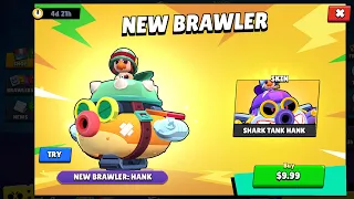 BRAWL STARS UNLOCKING THE NEW BRAWLER (HANK) MAXING HIM AND BUY ALL HIS PINS