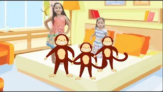 MUSIC OF THE FIVE MONAQUINHOS JUMPING IN BED! Five Little Monkeys Jumping on the Bed | 동요 와 어린이 노래