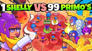 1 Shelly vs 99 Primo's! 10 Round Showdown! Who Will Win?!