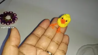 DIY pom pom chick || Cute little  pom pom chicken making idea