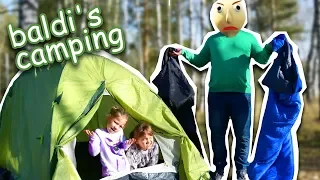 Baldi Camping! Some in the woods with Baldi! Baldi's camping in real life! Funny video for kids