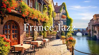 Mellow Morning Outdoor Coffee Shop Ambience Jazz Music in Colmar village, Little Venice, France