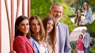 Queen Letizia posed with King Felipe, Princess Leonor and Infanta Sofia for 20th Wedding Anniversary