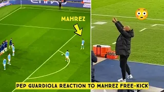 😲 Pep Guardiola Reaction to Mahrez Stunning Free-Kick Goal vs Chelsea