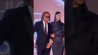 Bella Hadid and her dad Mohamed at the Fashion Trust Arabia Awards #bellahadid #mohamedhadid