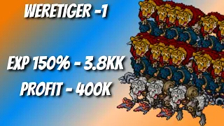 TIBIA HUNTS - EK - [WERETIGER -1 - 400+] - 3,8KK EXP 150% | 400k/h PROFIT