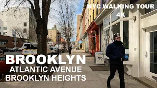 NEW YORK CITY Walking Tour (4K) BROOKLYN - Atlantic Avenue - Brooklyn Heights