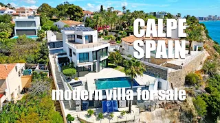 Modern villa for sale in Calpe, Spain. Real Estate in Spain on the 1st line from the sea
