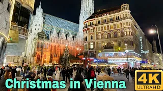 Vienna Christmas 2023 🇦🇹 4k Evening Walking Tour 2023