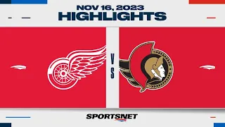 NHL Highlights | Red Wings vs. Senators - November 16, 2023 - Global Series Sweden