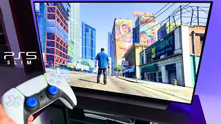 LG OLED C2 + Gta V PS5 Slim Gameplay 4K 60 FPS Test