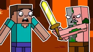 The Nether & Zombie Pigman | Block Squad (Minecraft Animation)