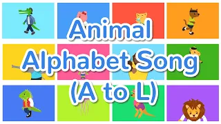 SHICHIDA Animal Alphabet Song (A to L) - ABC Song | ABC Phonics Song