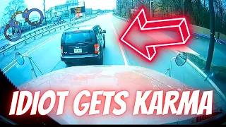 IDIOT GETS KARMA --- Bad drivers & Driving fails -learn how to drive #1103