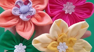 4 modelos de flores de fuxicos em 3 minutos,super fáceis