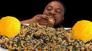 ASMR STARCH & EGUSI SOUP MUKBANG |Turkey wings| Nigerian food (Talking) Soft Eating Sounds