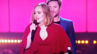 Adele collects award at Brits 2016