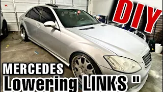 HOW TO Install LOWERING LINKS / Front Spacers on Mercedes S-CLASS S550, W221