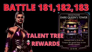 BATTLE 181, 182, 183 Dark Queen's Fatal Tower. TALENT TREE. MK Mobile Gameplay Walkthrough