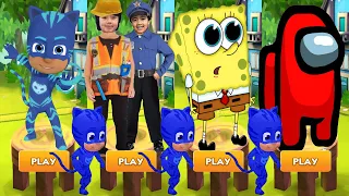 Tag with Ryan PJ Masks Catboy vs Spongebob: Sponge on the Run vs Among Us Rush All Characters Unlock