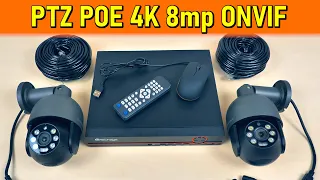 💥 4K POE ONVIF XMEYE ICSEE 👉 УМНАЯ СИСТЕМА ВИДЕОНАБЛЮДЕНИЯ Techage С ПОВОРОТНЫМИ КАМЕРАМИ