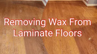 Removing wax from laminate floors.