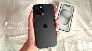 iPhone 15 aesthetic unboxing  same as iPhone 14 pro? cameras comparison, new iOS 17 features