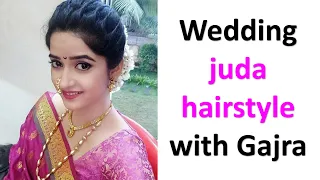 wedding juda hairstyle with gajra | hairstyle for saree | easy hairstyle | bun hairstyle | hairstyle