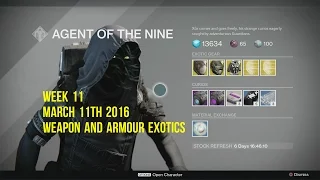 Destiny The Taken king : Xur week 11 March 11th 2016 - Exotic Armor and Weapons