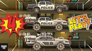 Earn To Die 2 - Police Car to Zombie Killing Rig (Level 4) 🔥 Full Upgrade Gameplay 🔥