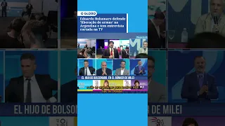 Eduardo Bolsonaro defende 'liberação de armas' na Argentina e tem entrevista cortada na TV