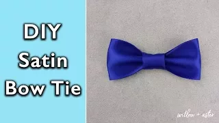 How to make a DIY Satin Ribbon Bow Tie, no sew