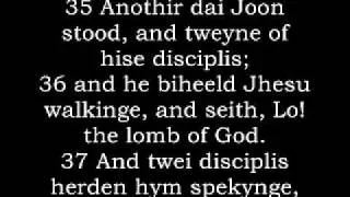 John 1 The Word, Wycliffe Bible in Middle English